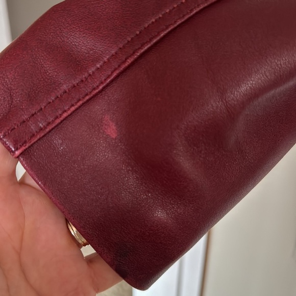 Burgundy Leather Jacket,San Marino Size Small. - Picture 6 of 7